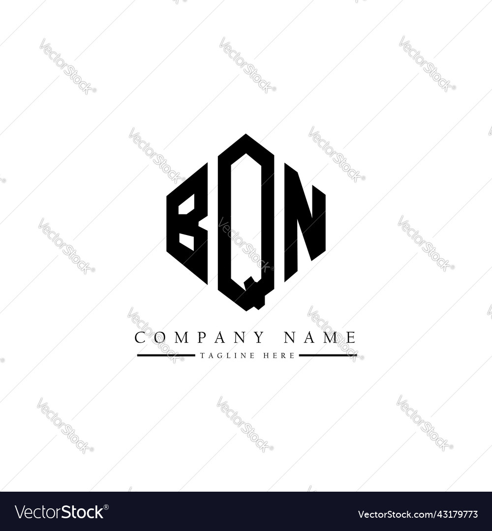 Bqn letter logo design with polygon shape