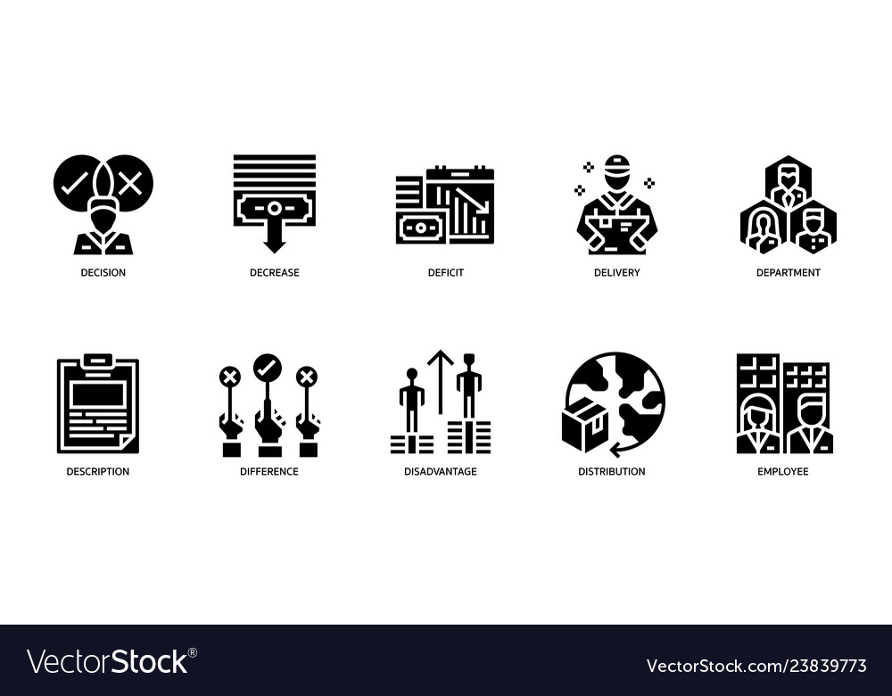 Business icons set Royalty Free Vector Image - VectorStock