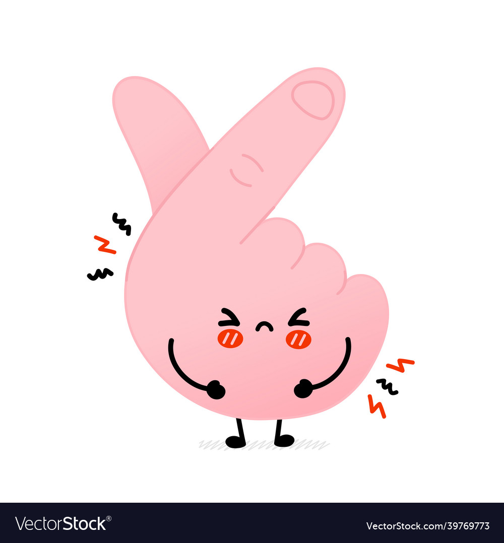 Cute sad korean love gesture symbol hand