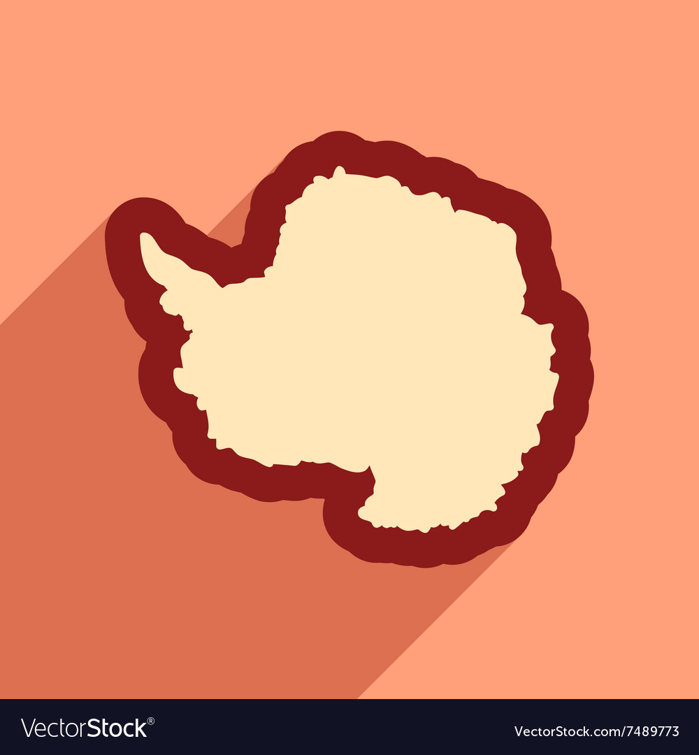 Flat web icon with long shadow map arctic