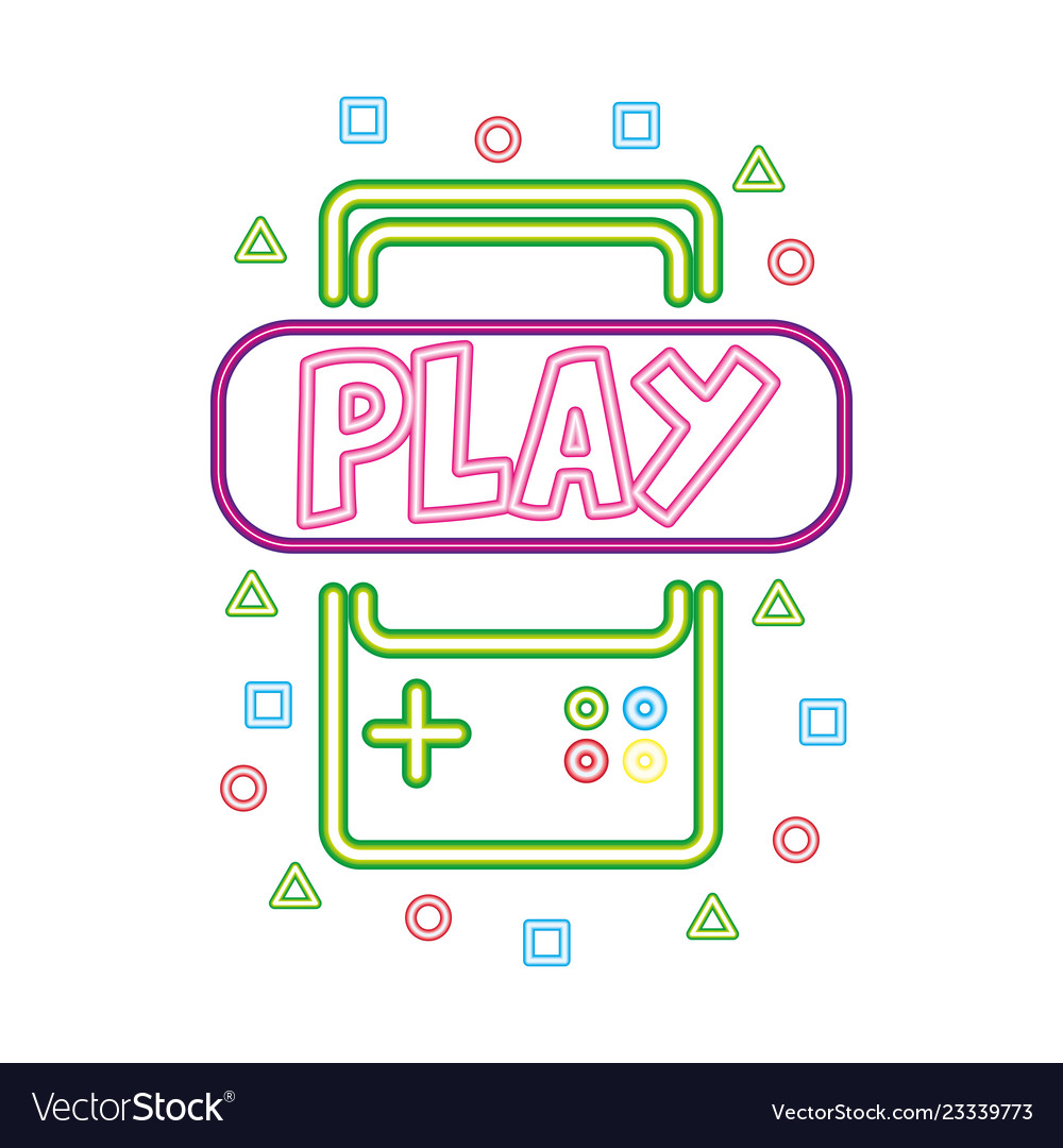 Gamepad play neon video game