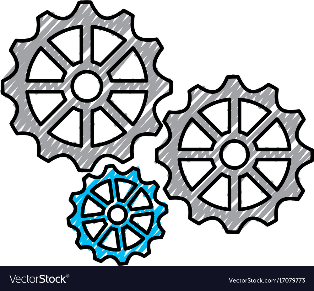 Gears machine isolated icon