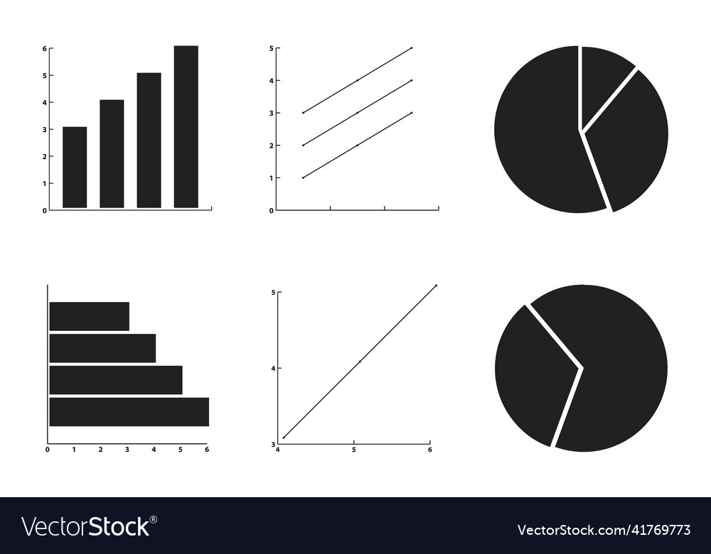 Graph and chart icon set flat style eps