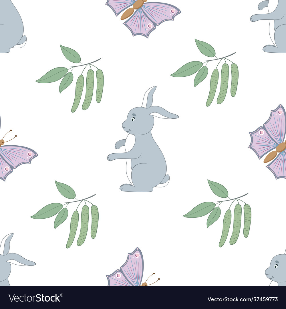 Graphic seamless pattern with spring