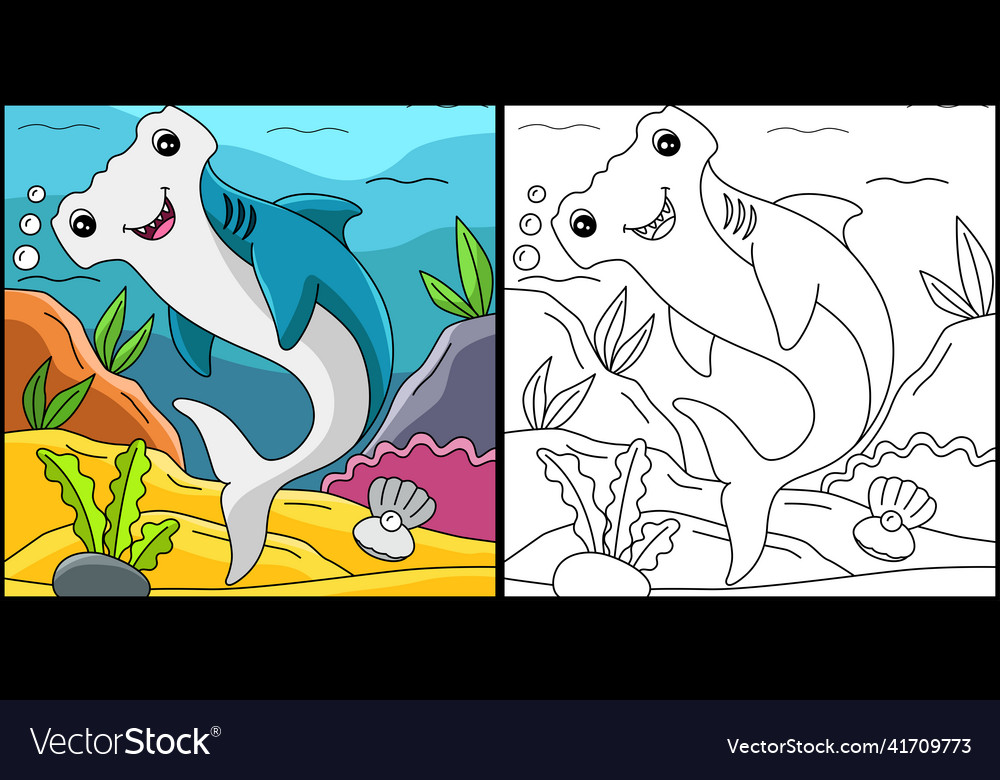 Hammerhead shark coloring page