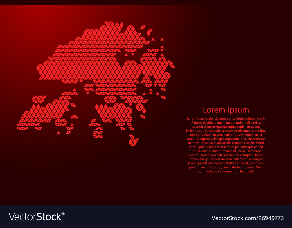 Hong kong map abstract schematic from red Vector Image Hong kong map abstract schematic from red