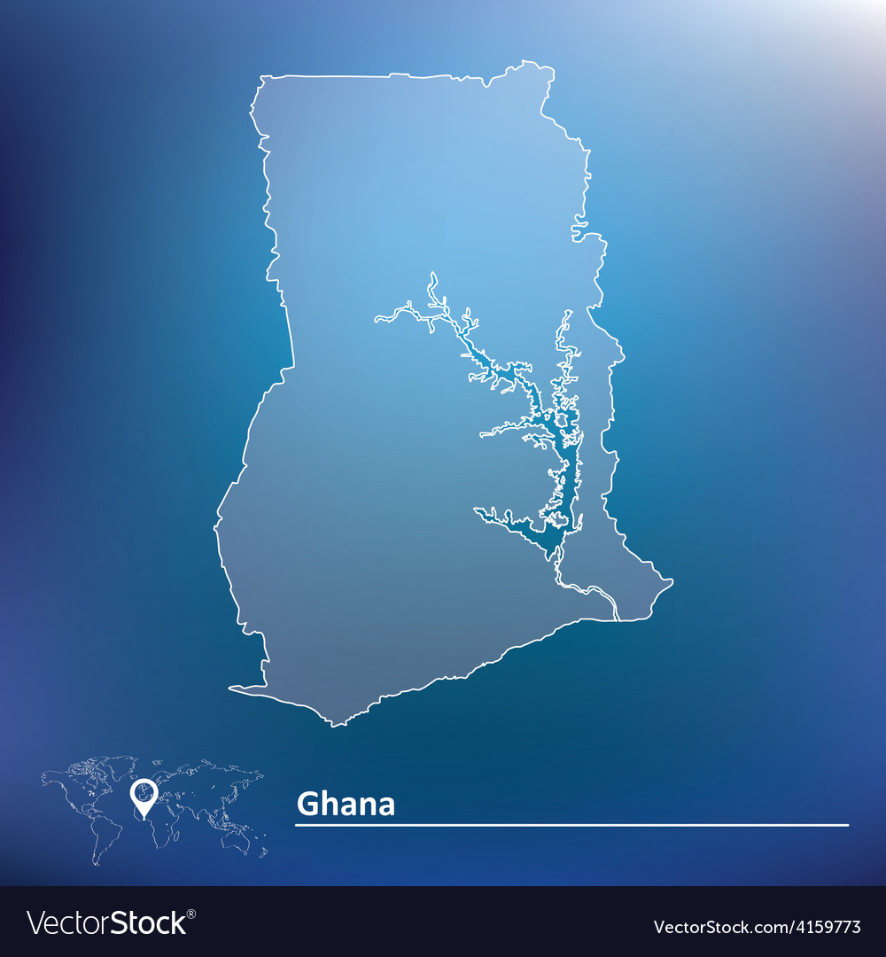 Map of ghana Royalty Free Vector Image - VectorStock