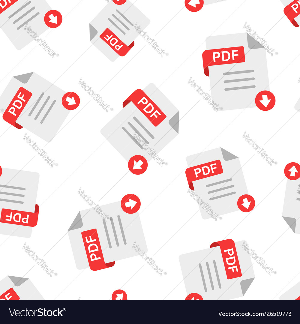 Pdf icon seamless pattern background document vector image Pdf icon seamless pattern background document