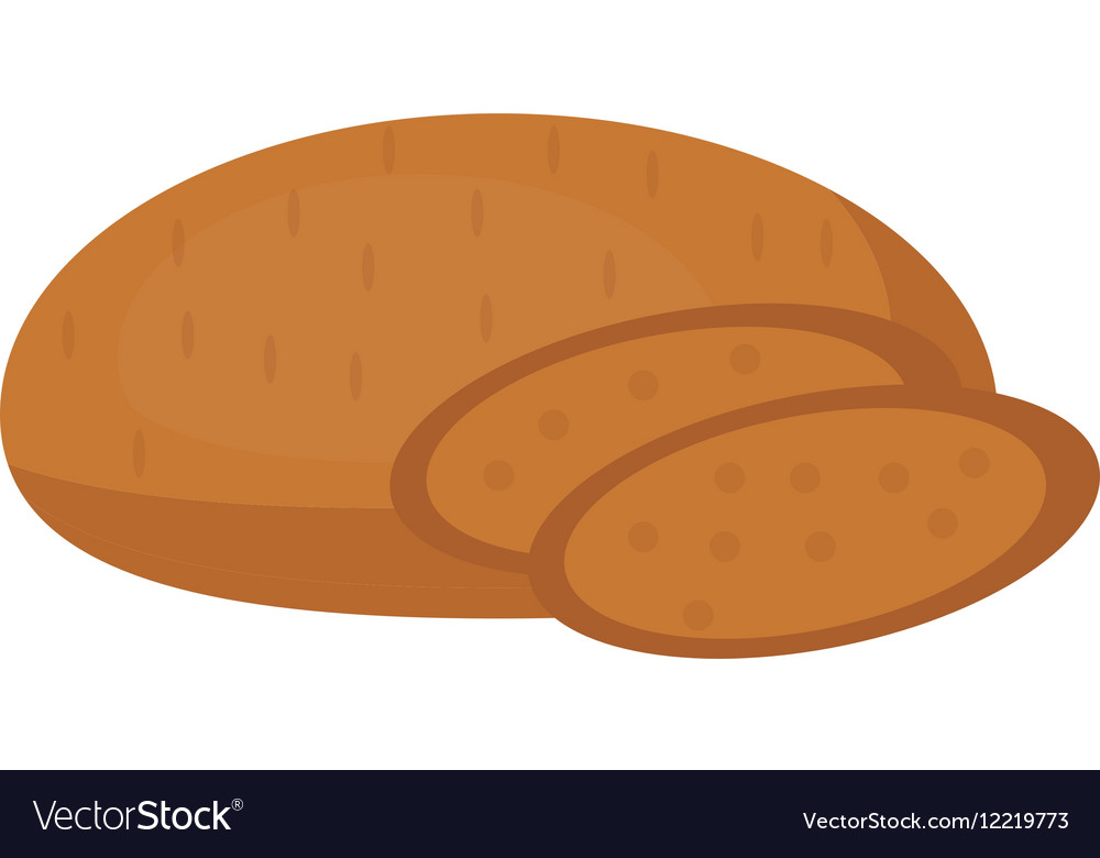 Rye bread icon flat design isolated on white