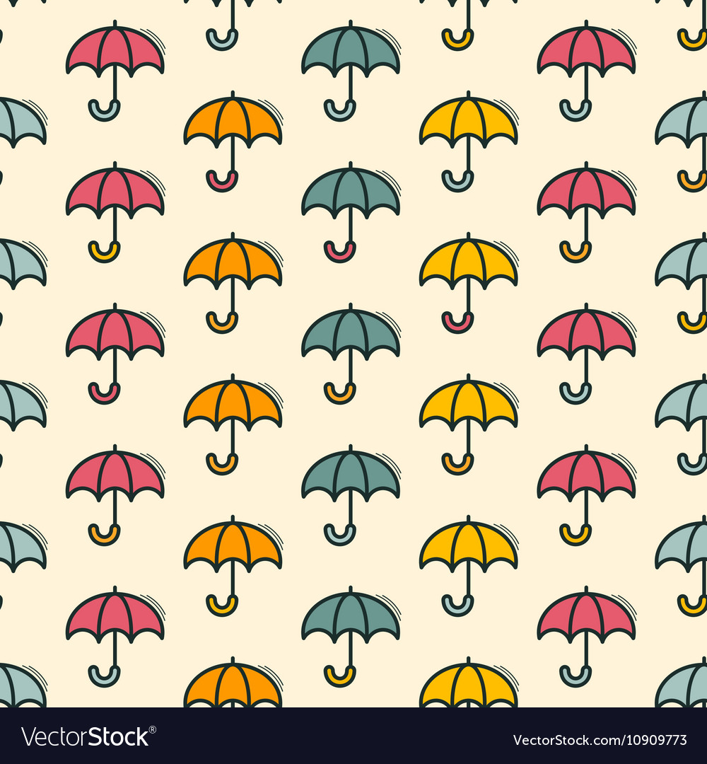 Seamless pattern with umbrellas