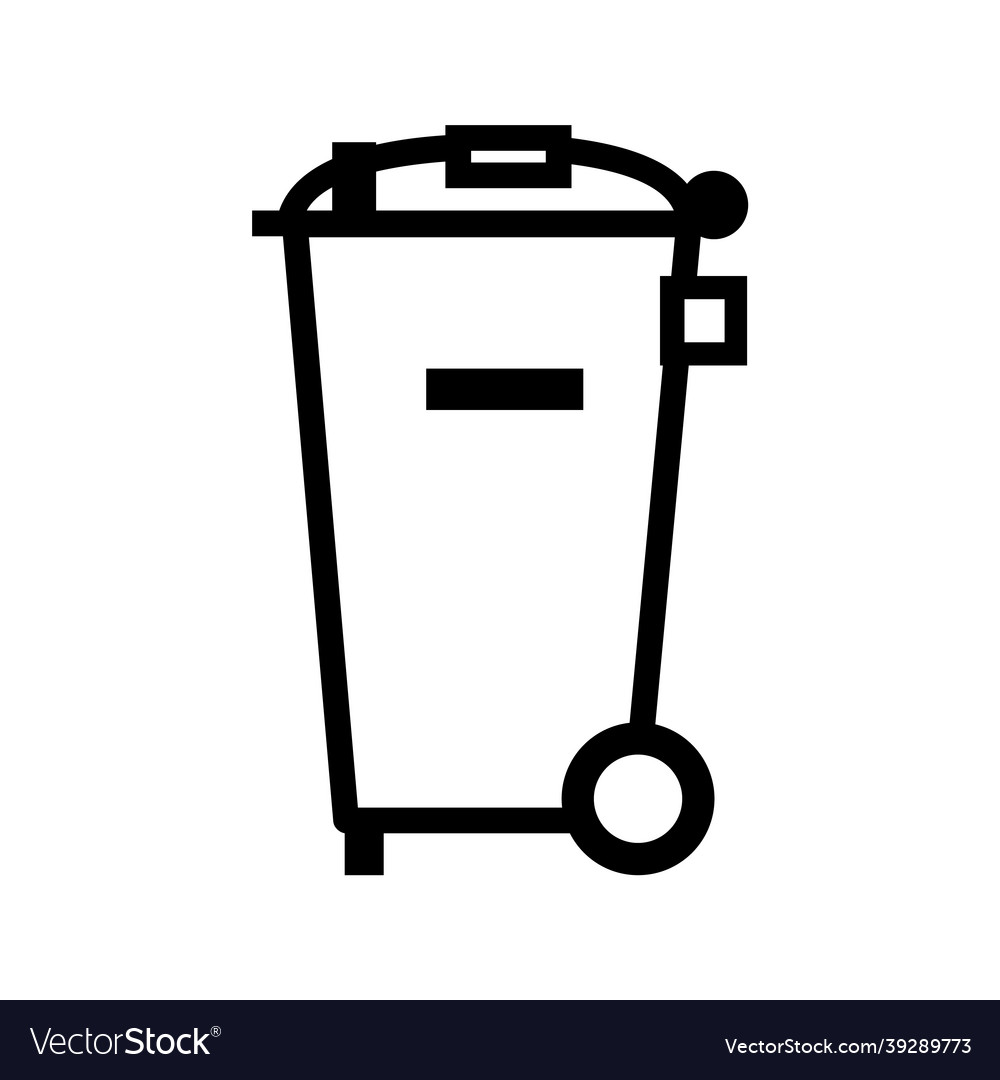 Trash container or garbage bin outline icon