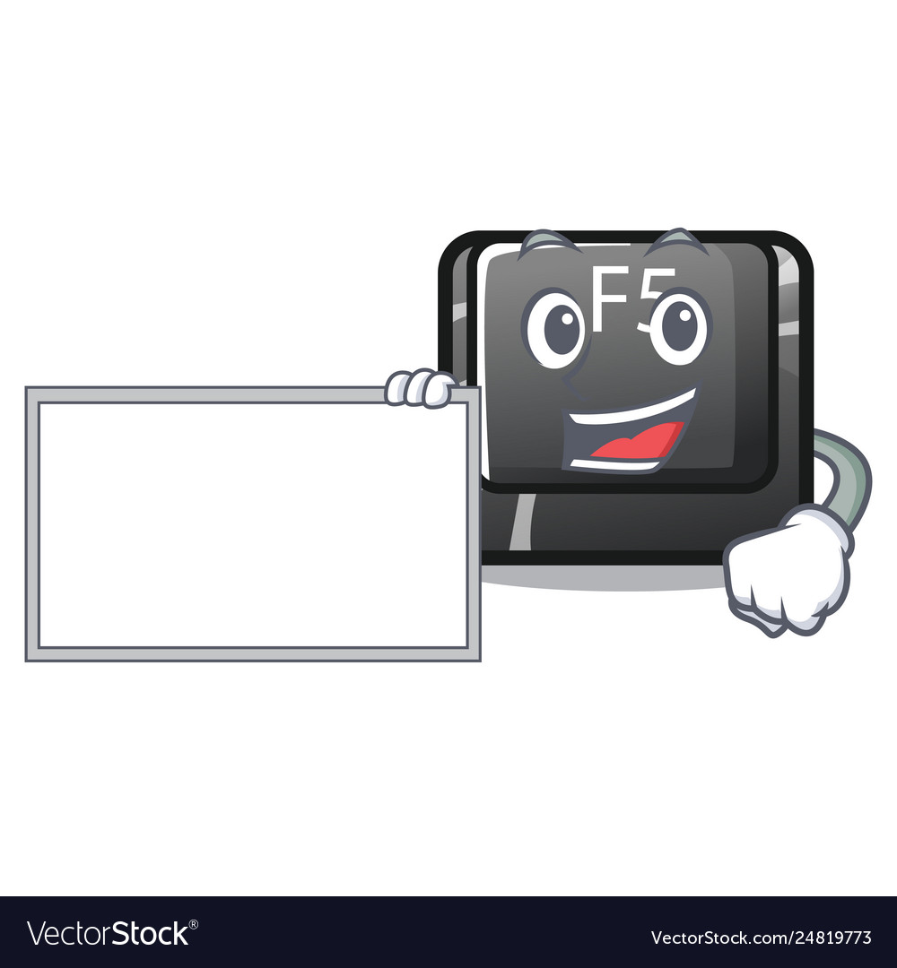 With board button f5 isolated character Vector Image With board button f5 isolated character