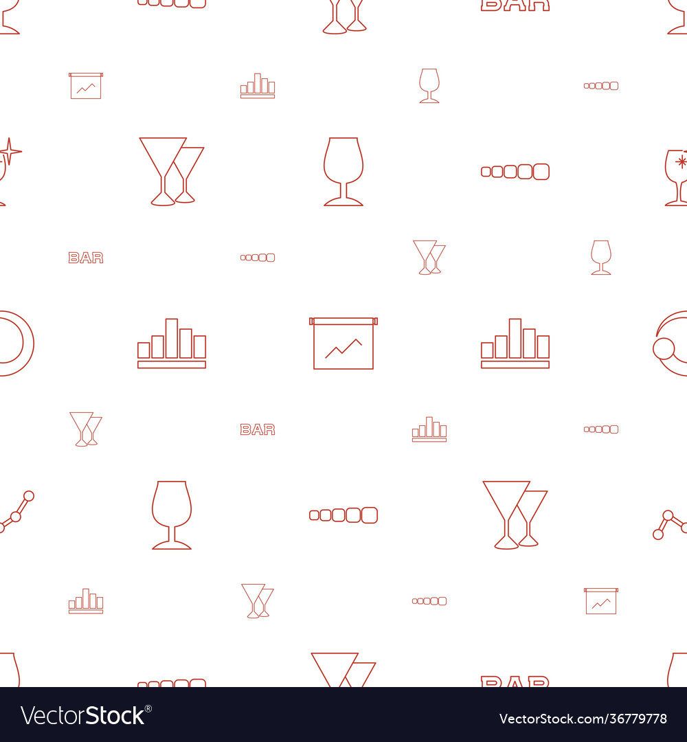 Bar icons pattern seamless white background