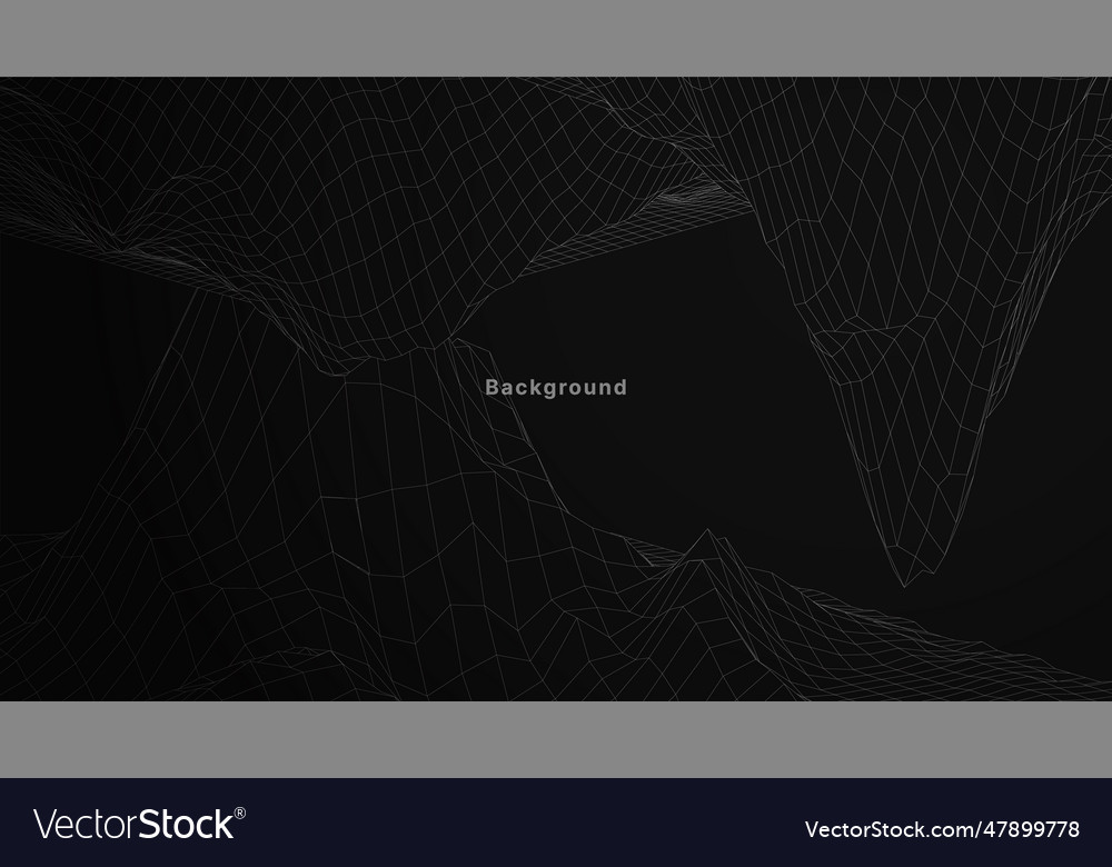 Cave terrain mountain surface contour black Vector Image