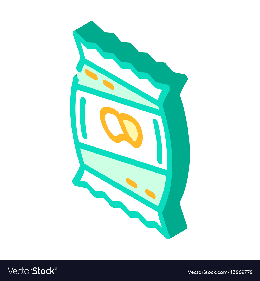 Chips crunchy potatoes isometric icon vector image Chips crunchy potatoes isometric icon