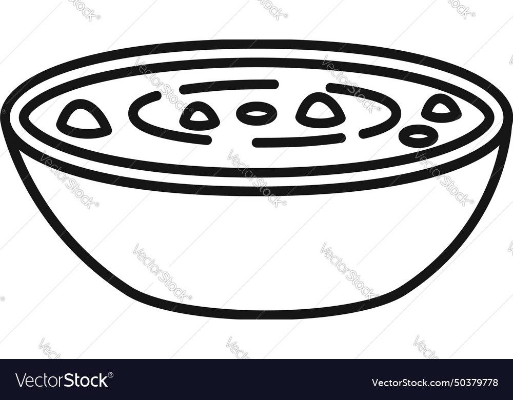 Cream soup icon outline food dinner time Vector Image