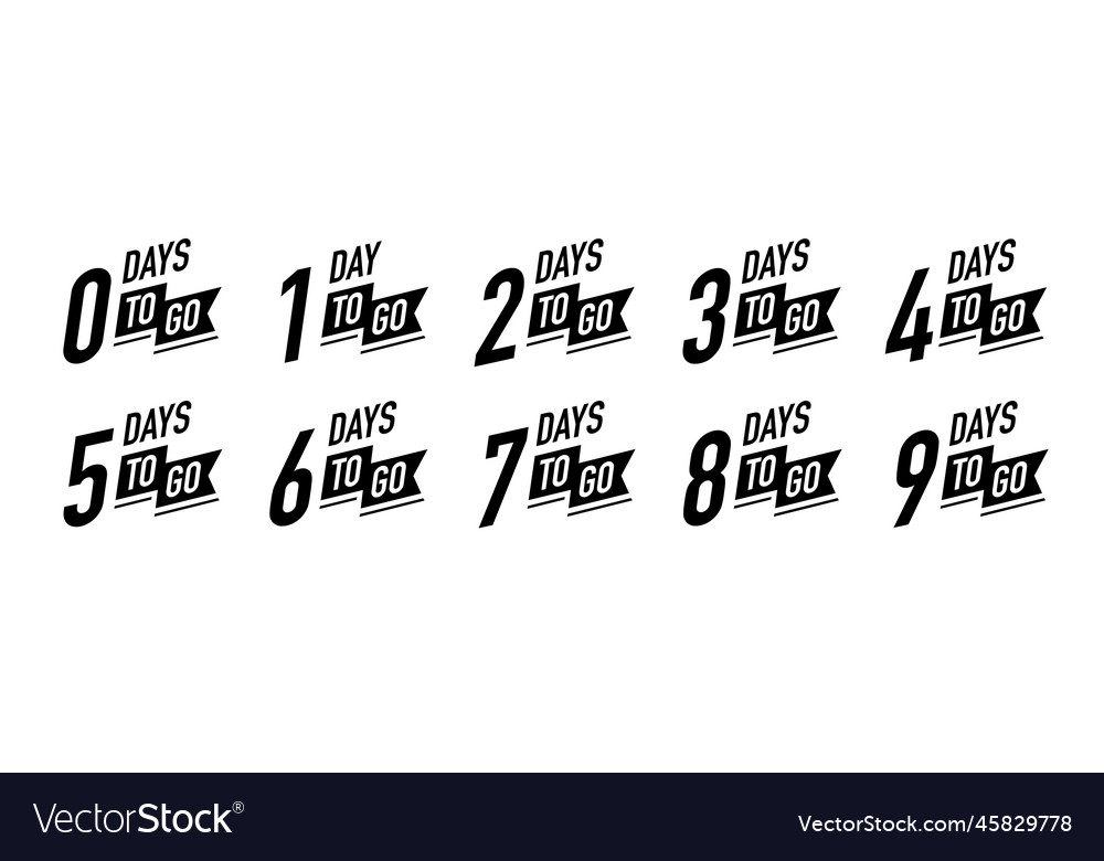 Days to go timer label black color style