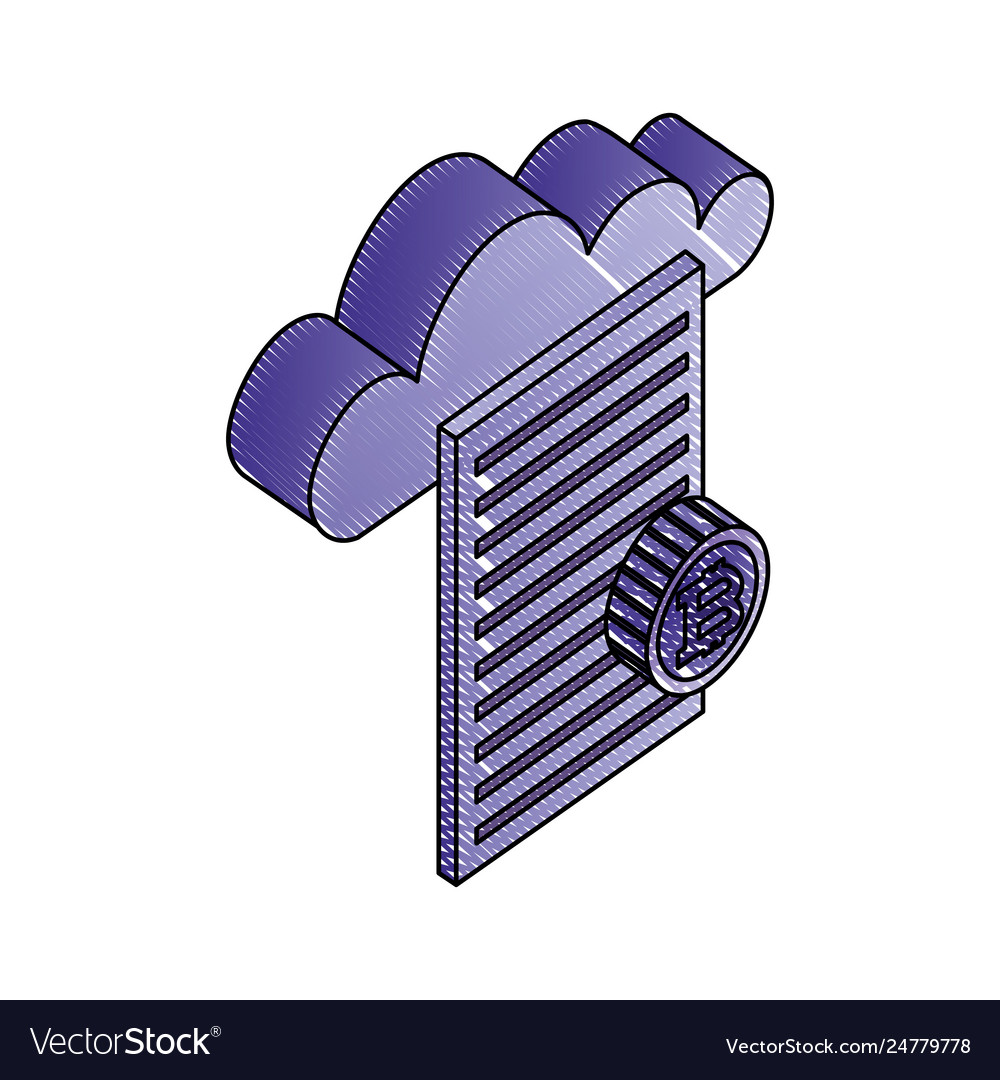 Document with cloud computing and bitcoins