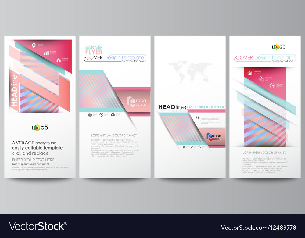 flyers set modern banners business templates vector image