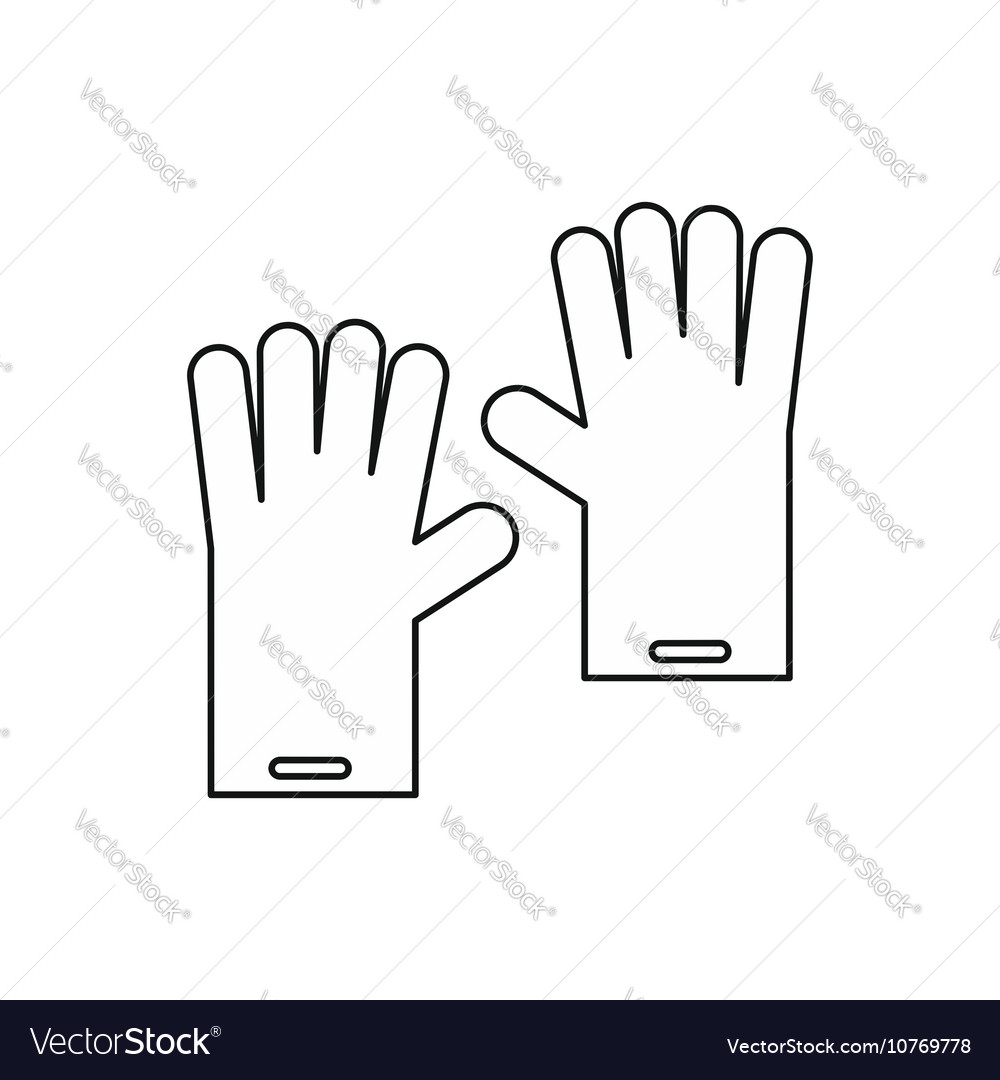 Gloves for cleaning icon outline style Royalty Free Vector