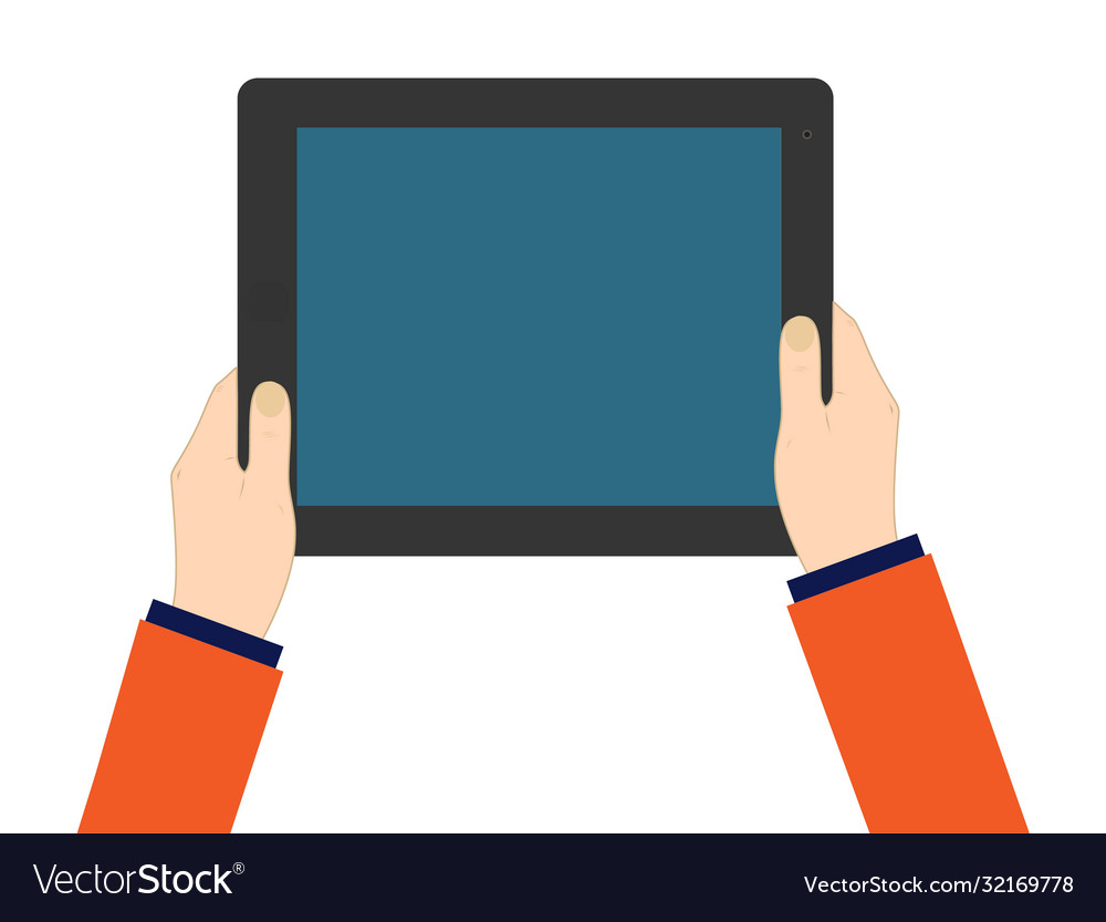 Hand holding hi-tech computer communication device Vector Image Hand holding hi-tech computer communication device