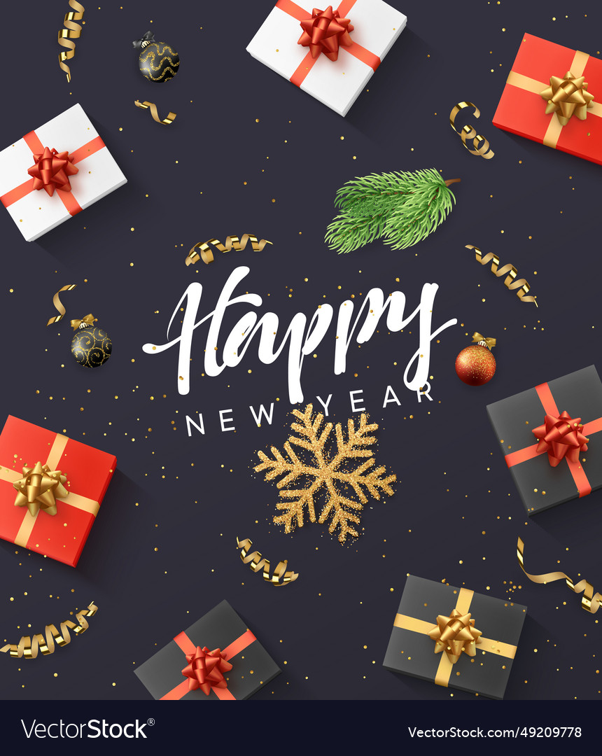 Happy new year background christmas composition