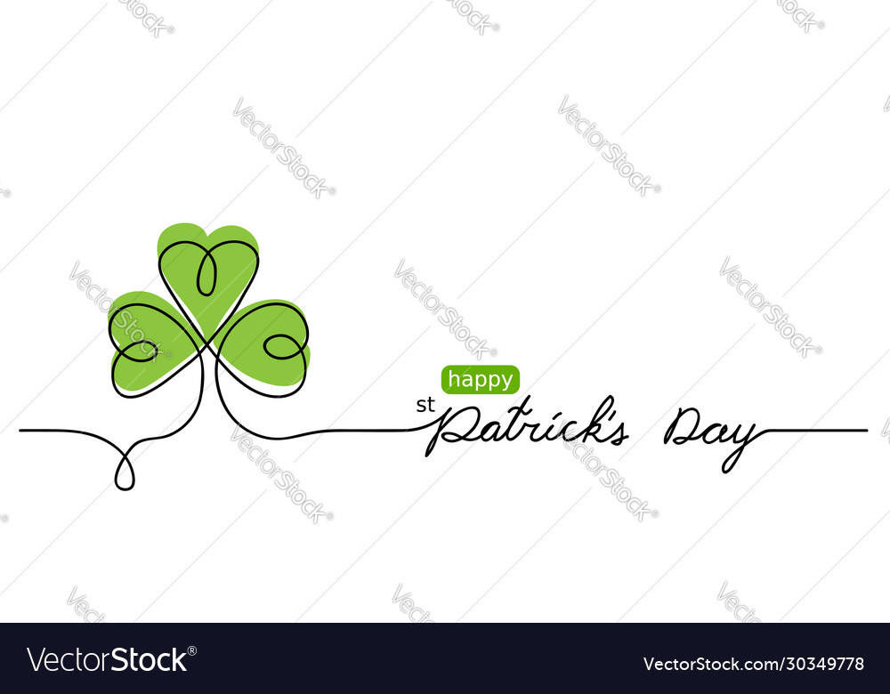 Happy st patricks day one continuous line