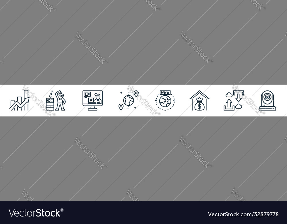 Home line icons linear set quality