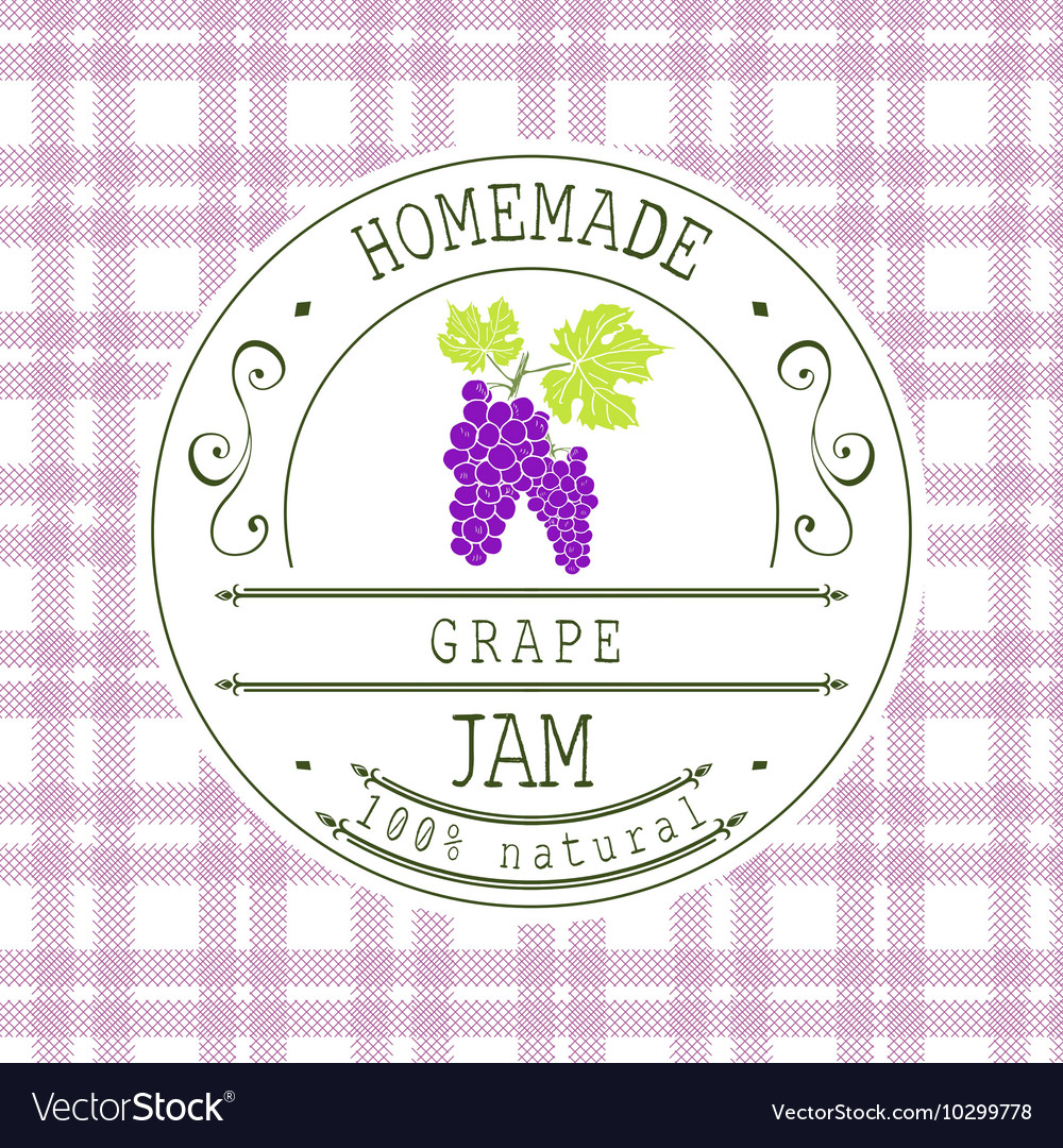 Jam label design template for grape dessert Vector Image