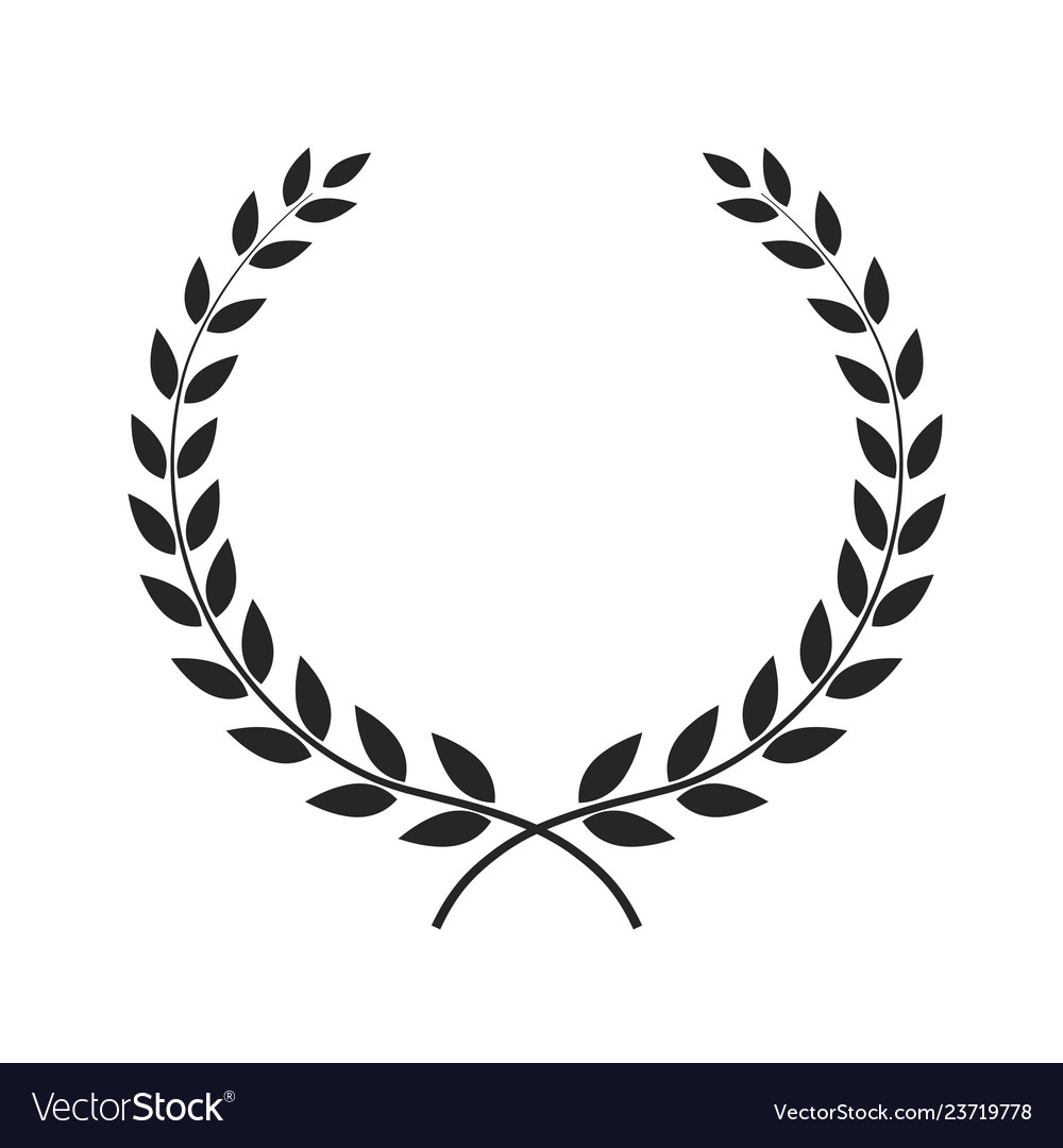 Laurel wreath placed on white Royalty Free Vector Image