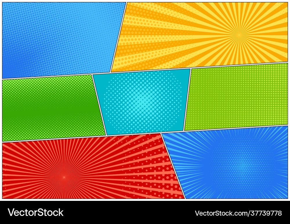 Pop art pattern comic halftone background Vector Image