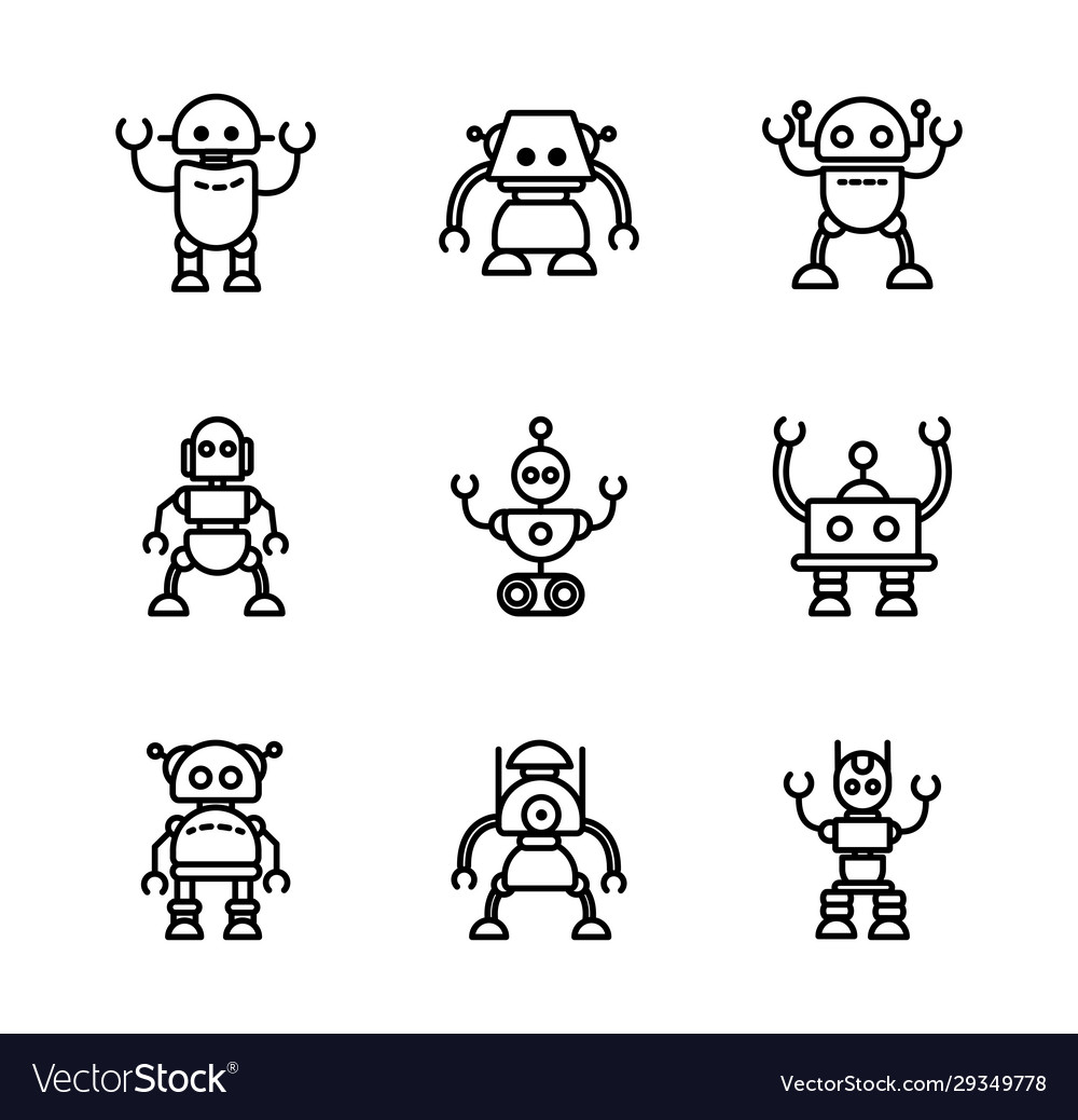 Robot technology character artificial machine vector image Robot technology character artificial machine