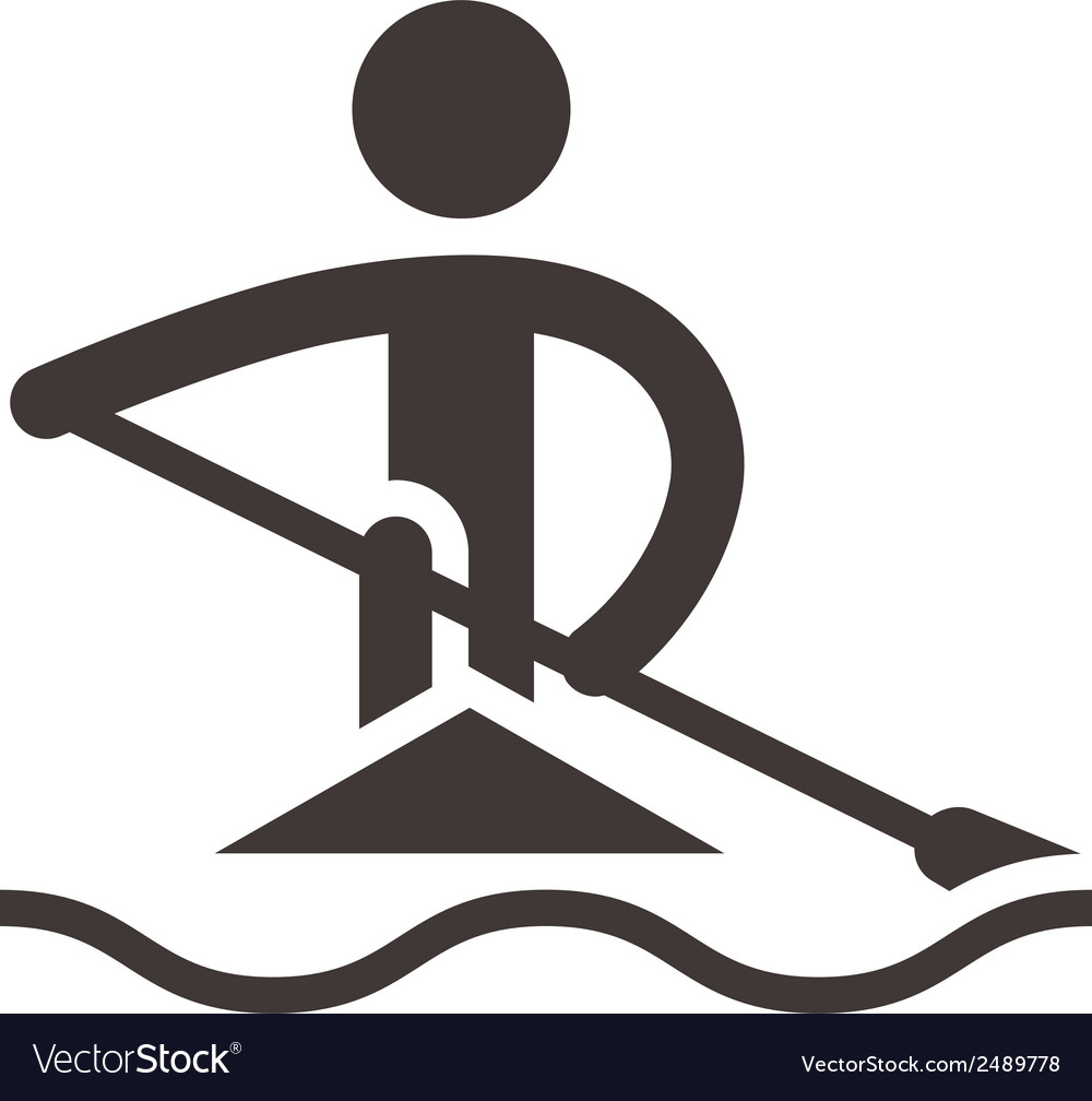 Rowing and canoeing icon Royalty Free Vector Image