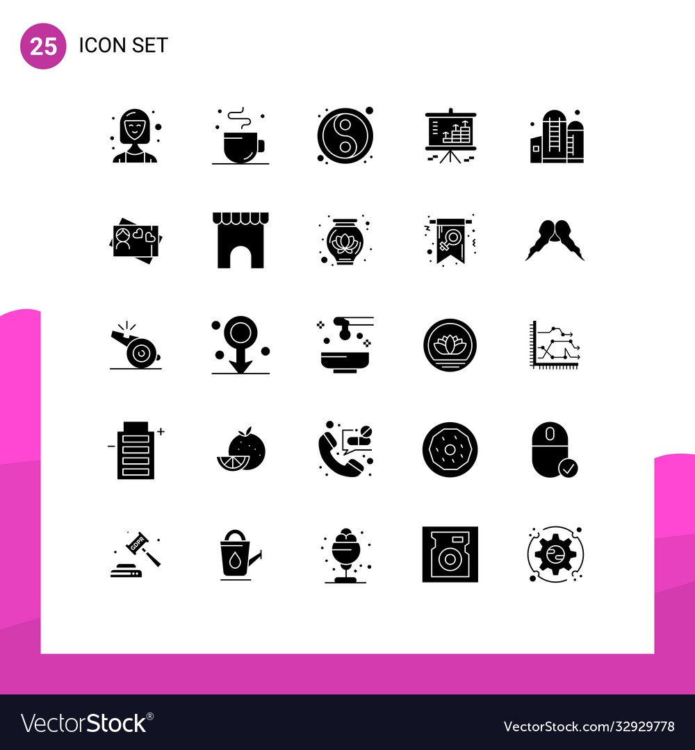 Set 25 solid glyphs on grid for graph chart