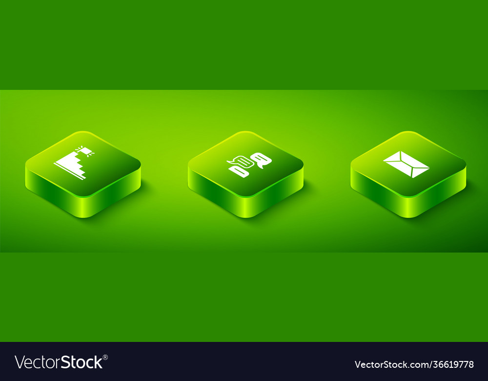 Set isometric speech bubble chat envelope Vector Image Set isometric speech bubble chat envelope
