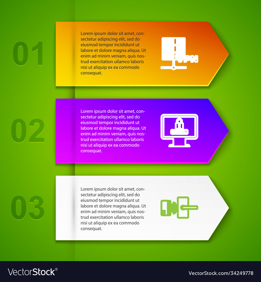 Set line server vpn monitor with password vector image Set line server vpn monitor with password