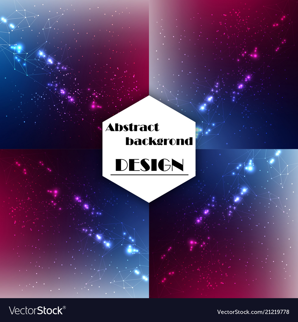 Set of abstract technology web banner