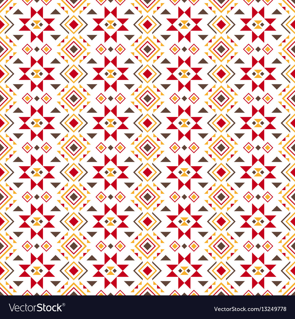 Triangular & Square Red & White Pattern