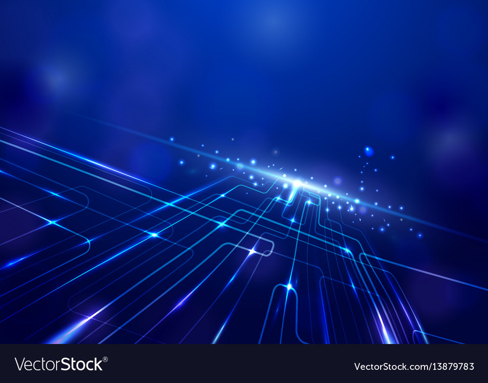 Abstract lines circuit lights technology digital Vector Image