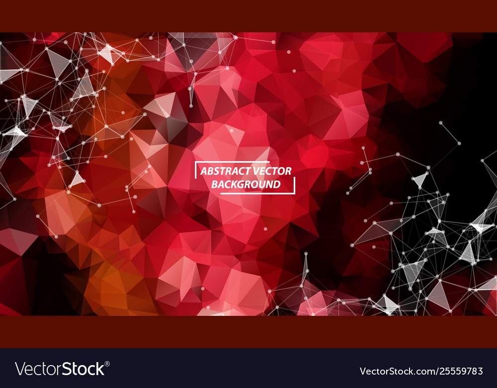 Abstract red polygonal space background vector image Abstract red polygonal space background