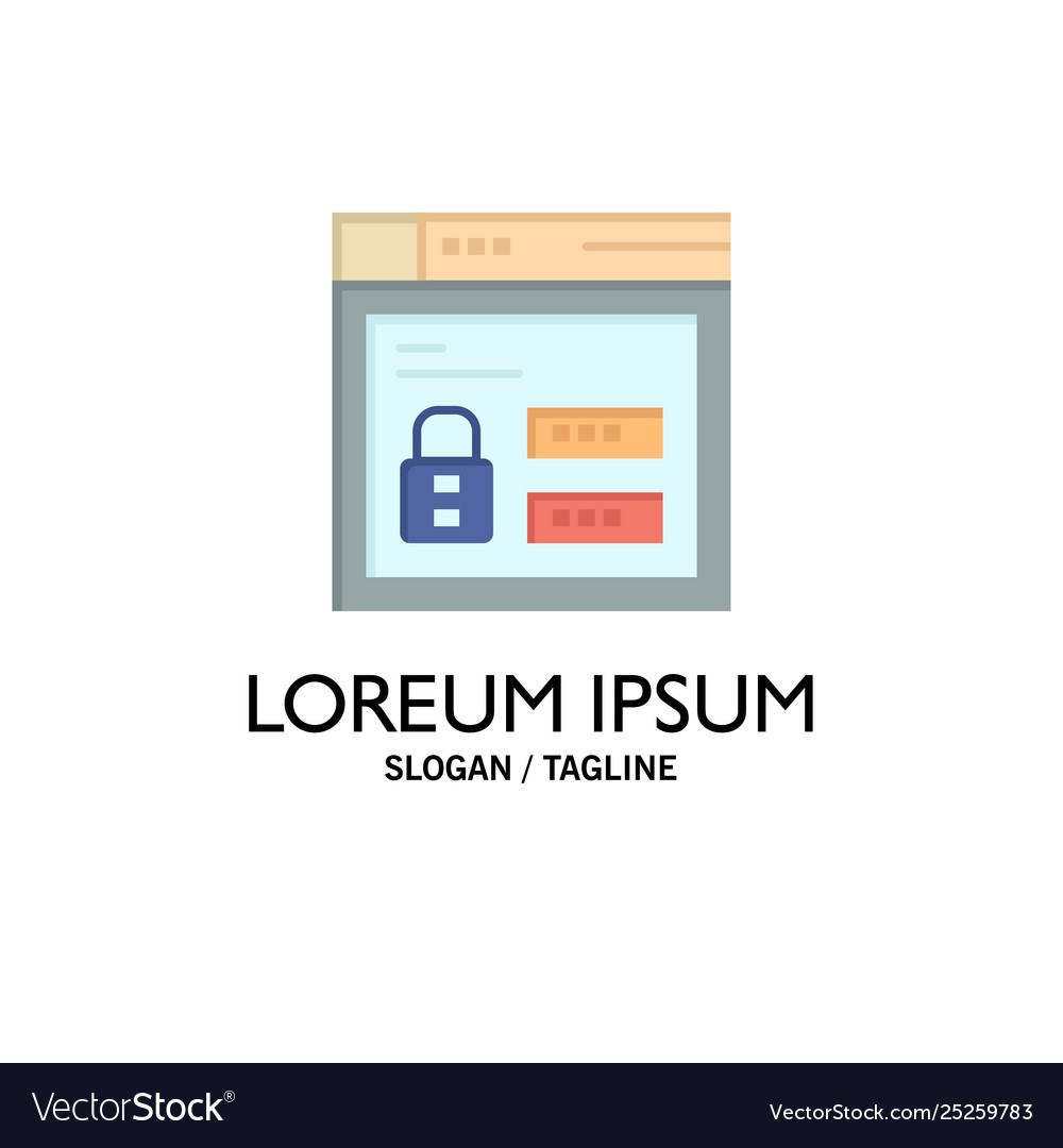 Browser web lock code business logo template flat vector image Browser web lock code business logo template flat