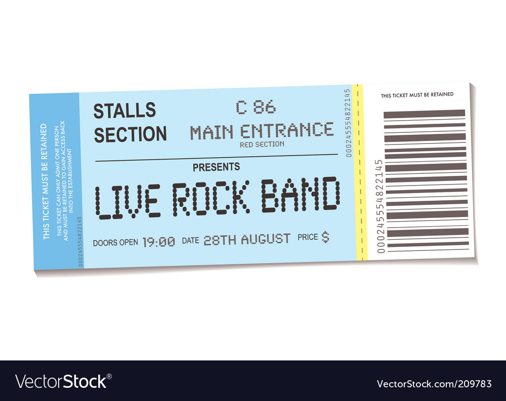 Concert ticket Royalty Free Vector Image VectorStock