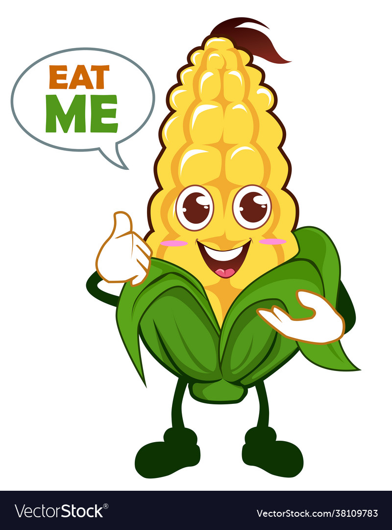 Corn mascot cartoon