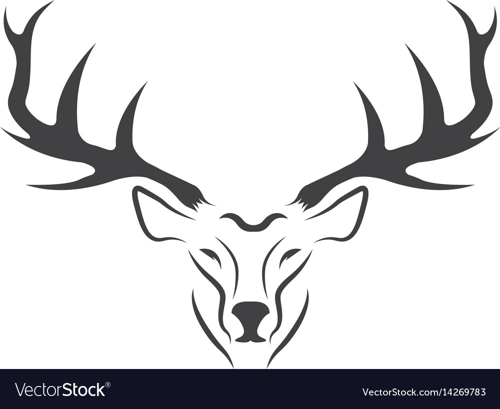 Deer head design templatehunting Royalty Free Vector Image