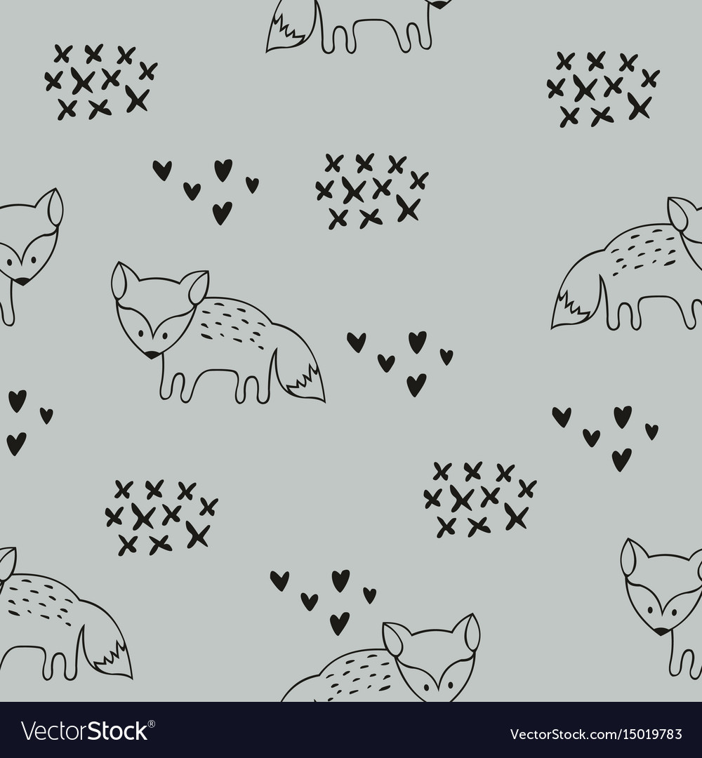 Foxes Seamless Pattern