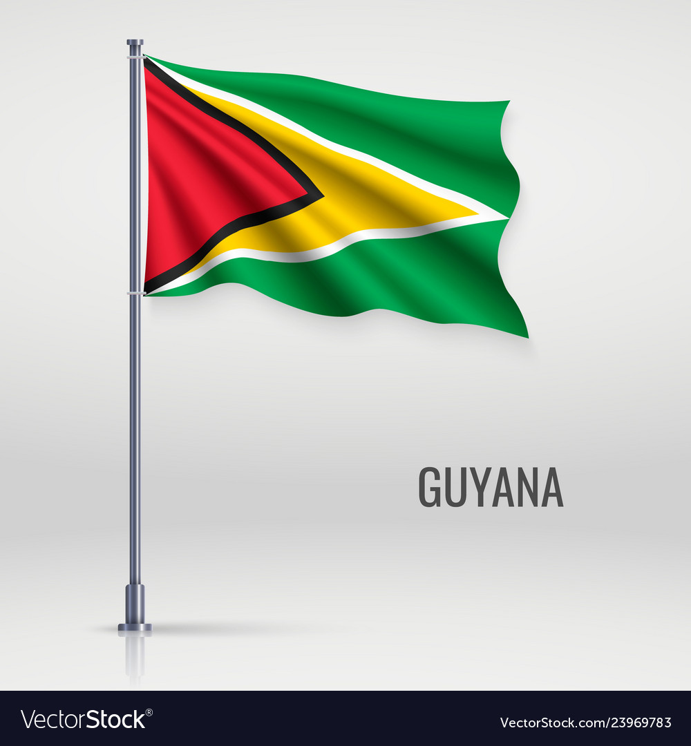 Guyana Flag on Flagpole