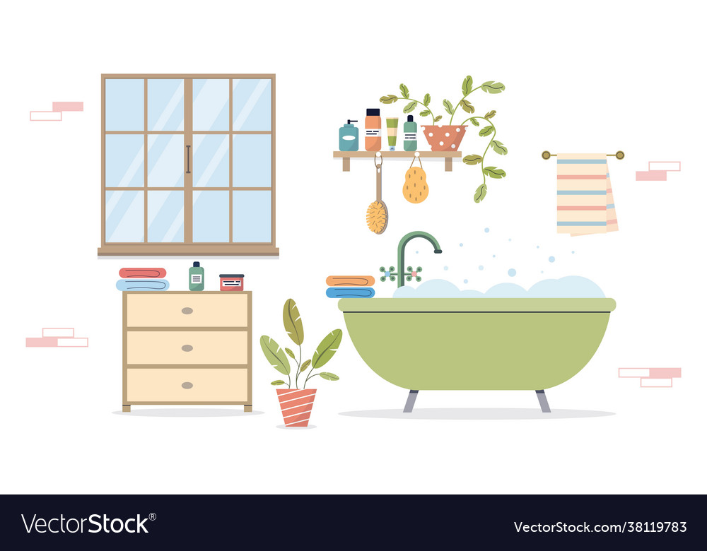 Modern bathroom interior Royalty Free Vector Image