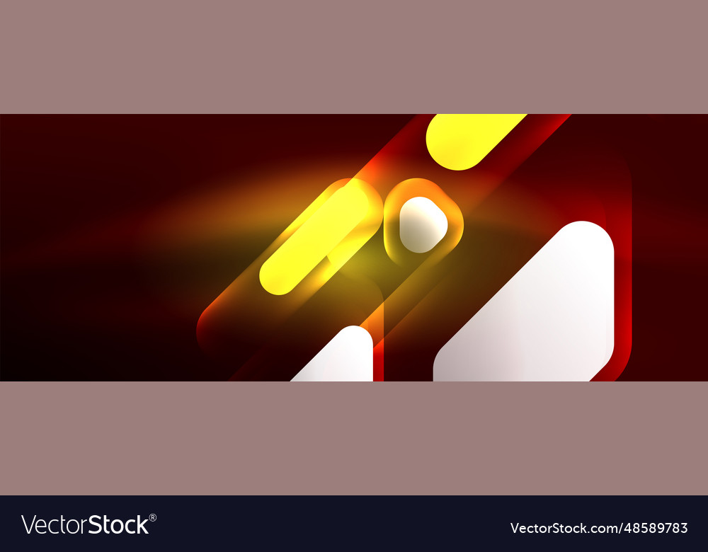 Neon lines squares and round shapes abstract Vector Image Neon lines squares and round shapes abstract