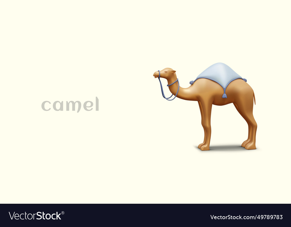 Poster with realistic camel side view 3d