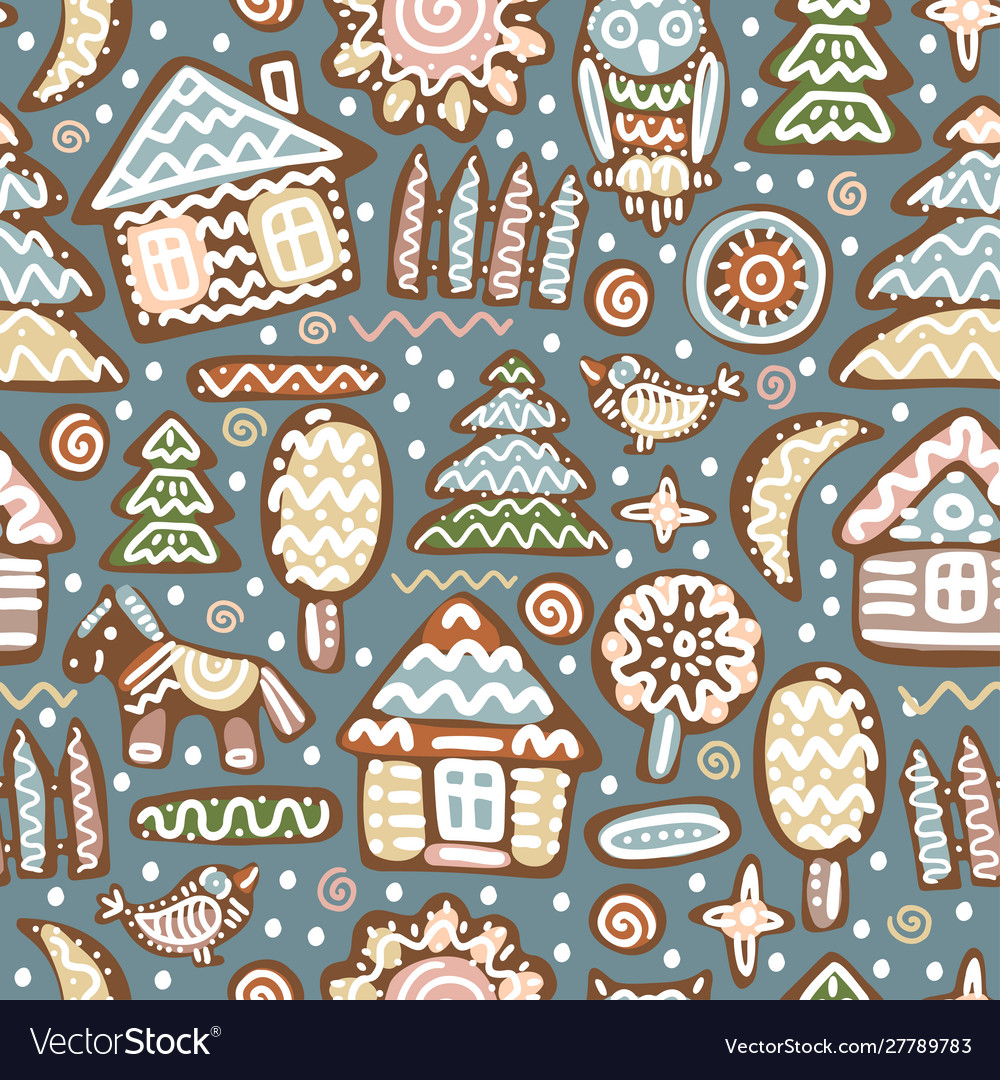 Seamless pattern with decorative colorful